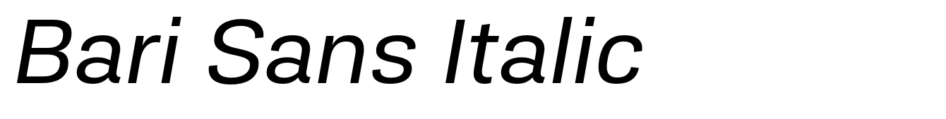 Bari Sans Italic